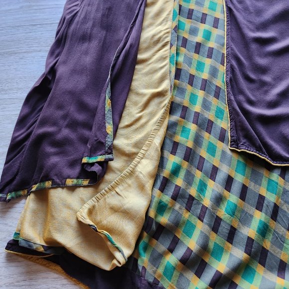 Dry Clean Only Lagenlook Mandarin Layered Maxi Dress Sleeveless Multicolor - Picture 7 of 9